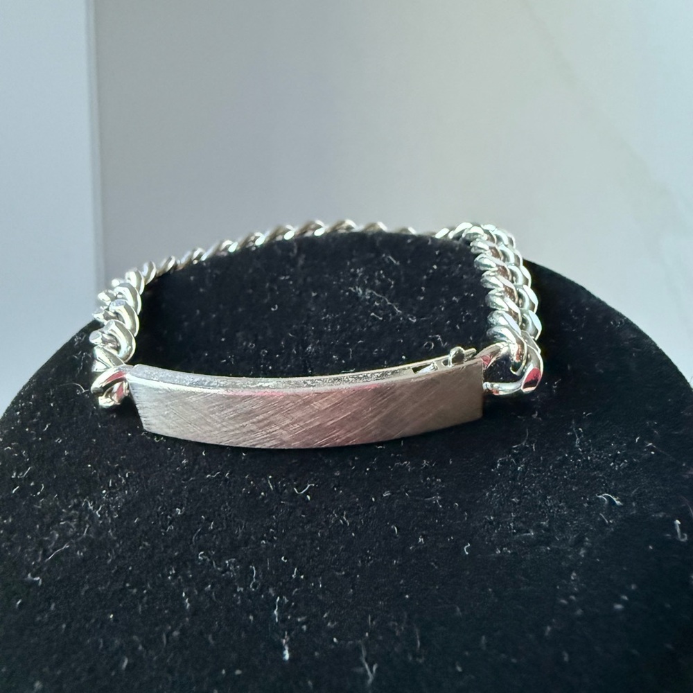 Rhodium Electroplated Speidel Link ID Bracelet